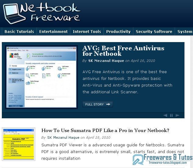 Le site du jour : Netbook Freeware