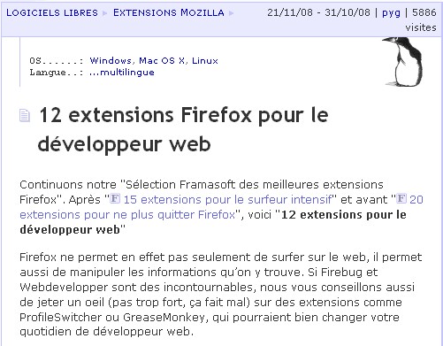 12 extensions Firefox pour le développeur web (d'après Framasoft)