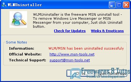 WLMUninstaller : un logiciel pour désinstaller complètement Windows Live Messenger