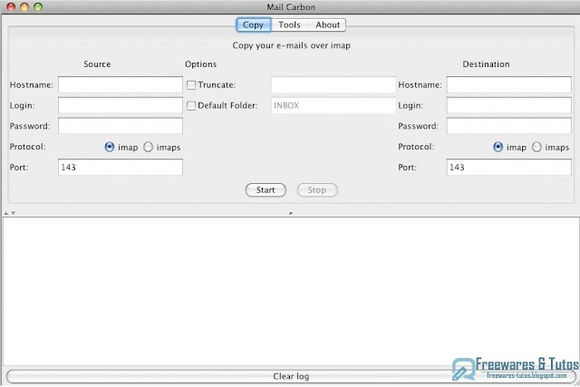 MailCarbon : un logiciel pour sauvegarder les messages d'un compte email vers un autre compte