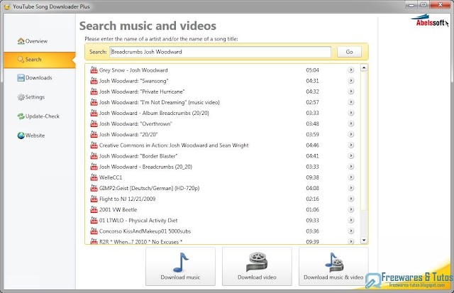 AbelsSoft YouTube Song Downloader : un logiciel pour télécharger la musique des vidéos de Youtube