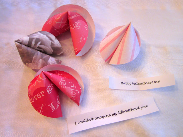 Valentine's Day fortune cookies, Valentine's Day gift, paper fortune cookies