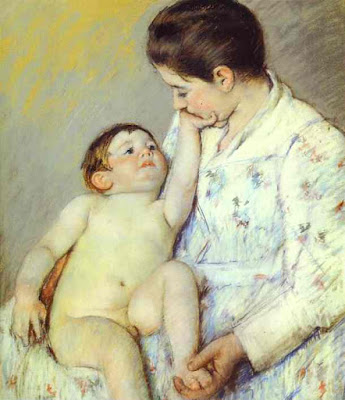 Baby first caress, Mary Cassatt