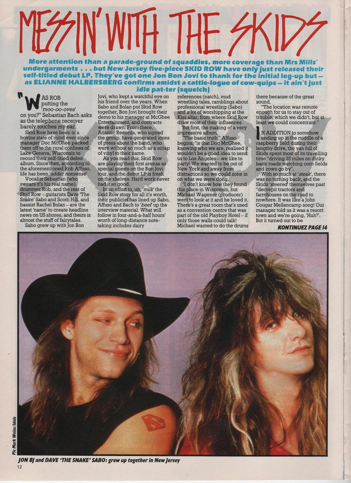 Klassic Kerrang Interviews Skid Row February 1989