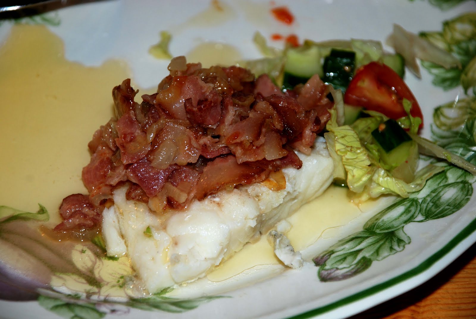 Smaskelismaskens Kokt torsk med bacon