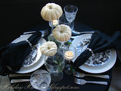Elegant white pumpkin tablescape