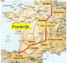 Route Frankrijk