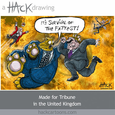 Fat cat cartoon, Gordon Brown and the fat cats of the financial world © Matt Buck Hack Cartoons