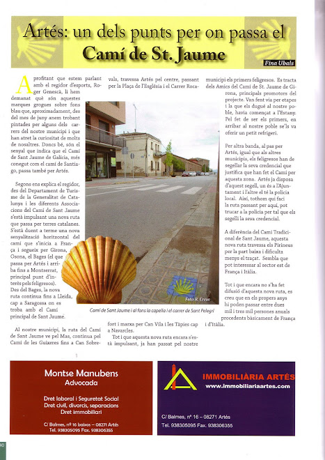 Us envio un article publicat en una revista de Artès, prop de Manresa ,on parlant de la senyalitzac
