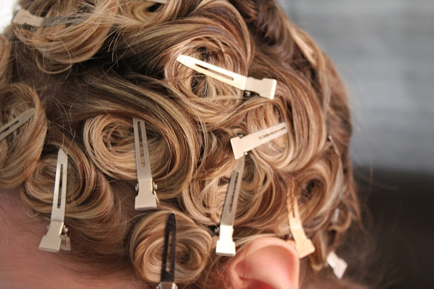 melancholy smile pin curls