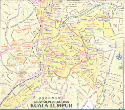 Malaysia Travel Guide And Map: Map Of Kuala Lumpur City