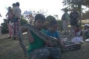 Kids with snake