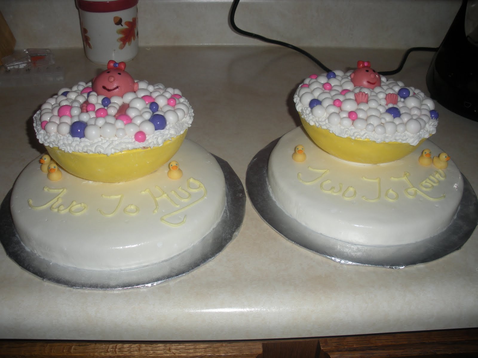 ... much fun making these cakes for a baby shower, twin girls