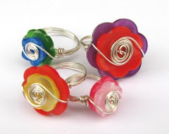 Beady Button Rings