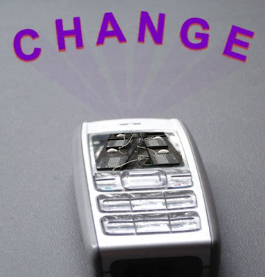 A mobile phone projecting change