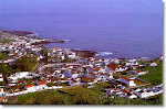 Vista da Vila de Santa Cruz da Graciosa , capital da Ilha Graciosa.