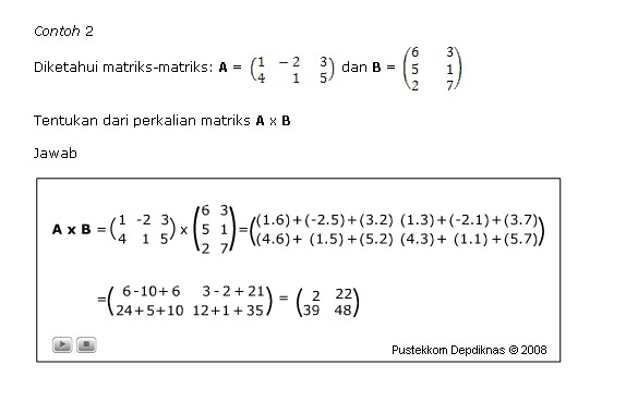 Penjumlahan Matriks 2X3 Dengan 3X2 Contoh Soal Pelajaran