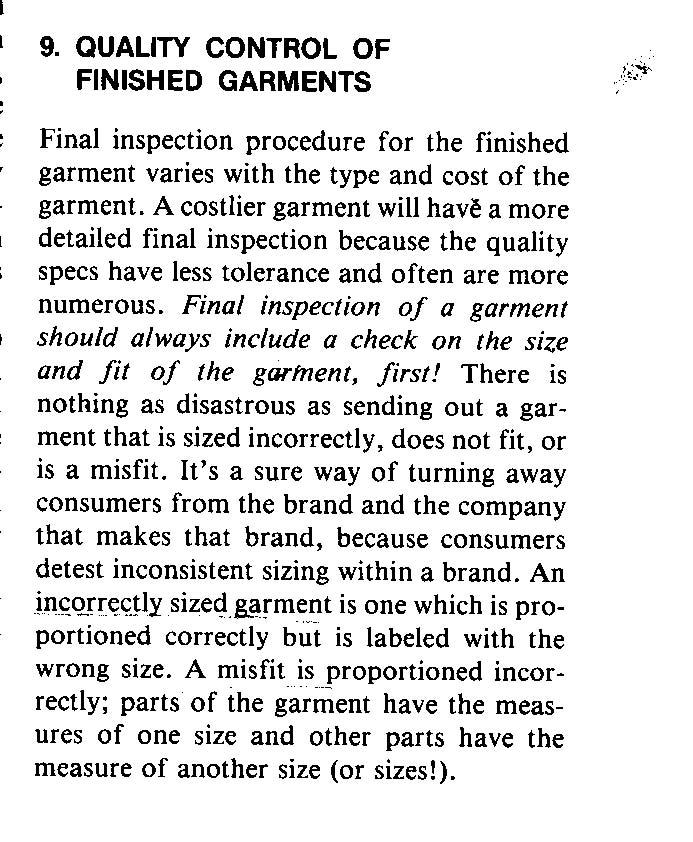 Garment Defects Quality Control of Finished Garments