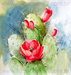 cactus watercolor paintings flower painting aquarela watercolors cembranelli flowers watercolour plants arizona cacti fine pintura fabio painter diary desert daniel