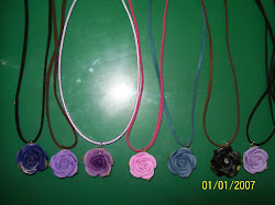 handmade roses/necklace created with polymer clay