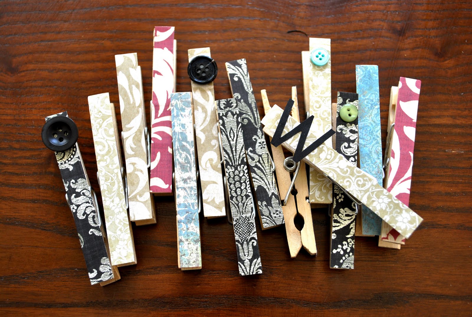 That Village House Decoupaged Clothespins