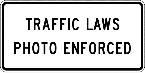 red light camera sign