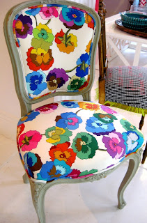 Multi-coloured botanical print chair from Black & Spiro