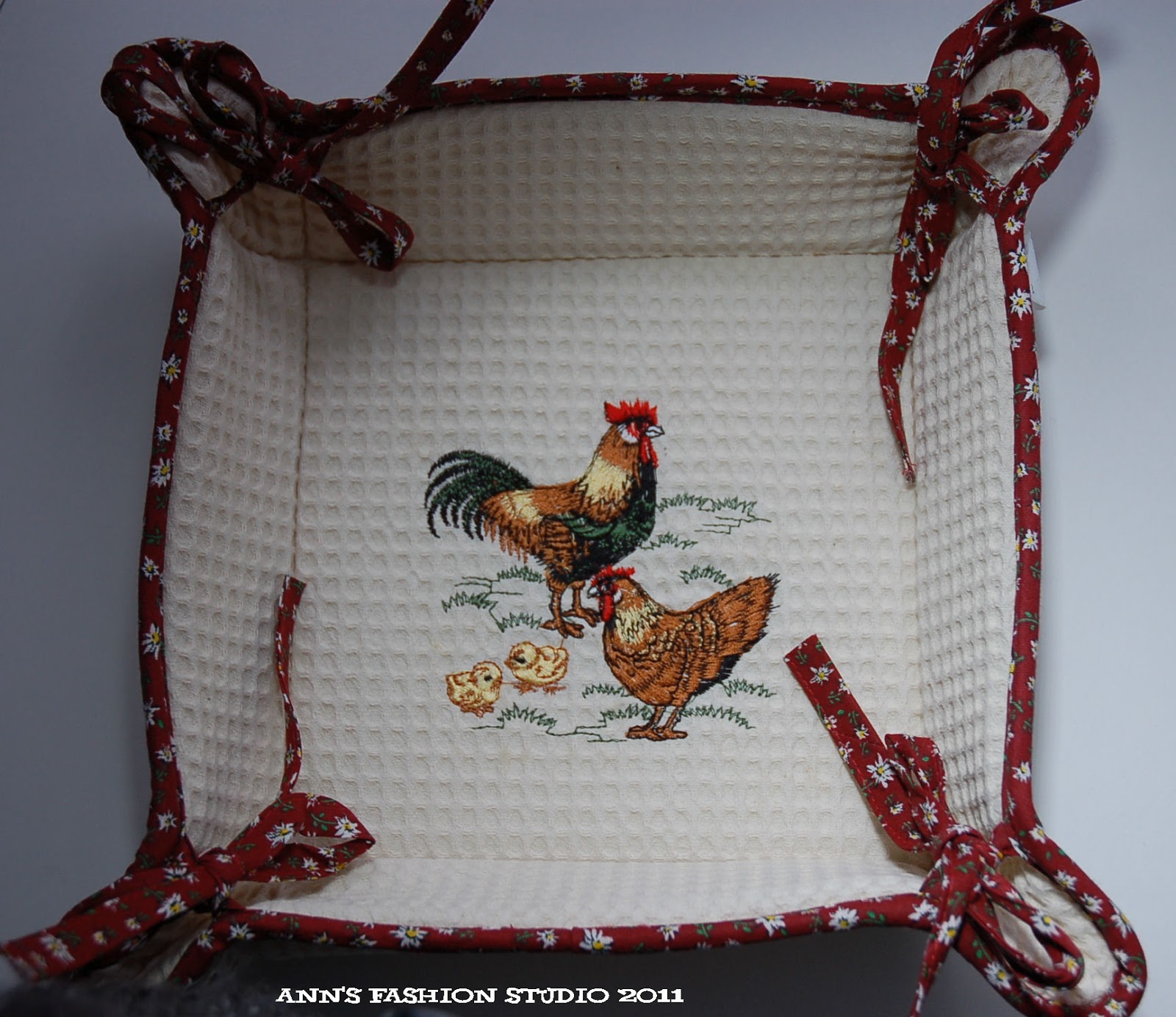 Ann Made Fabric Bread Basket Store bought