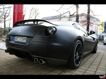 Matte black Ferrari 599 GTB rear