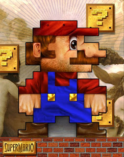 8-bit Mario as rendered by artist Jimi Benedict.