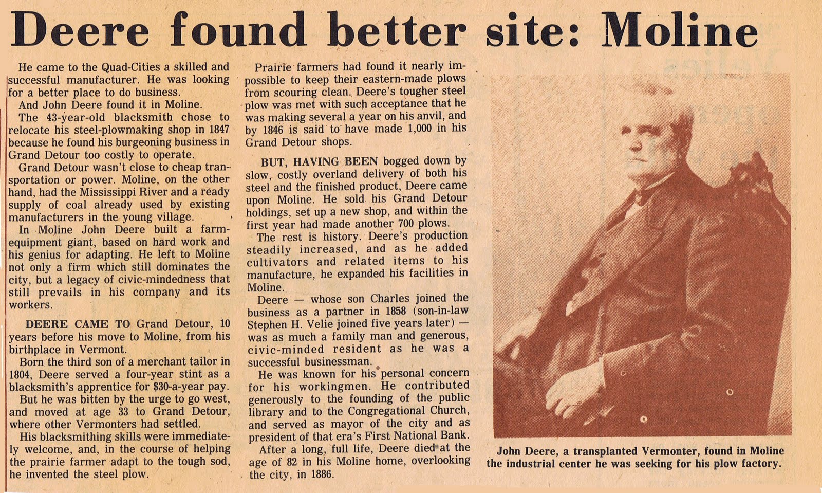 Moline Memories : John Deere Found a Better Site - Moline