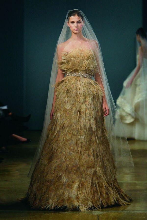 Peacock Feather Wedding Dress - Fearon May Events
