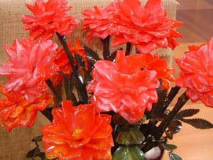 Rosas de garrafa PET