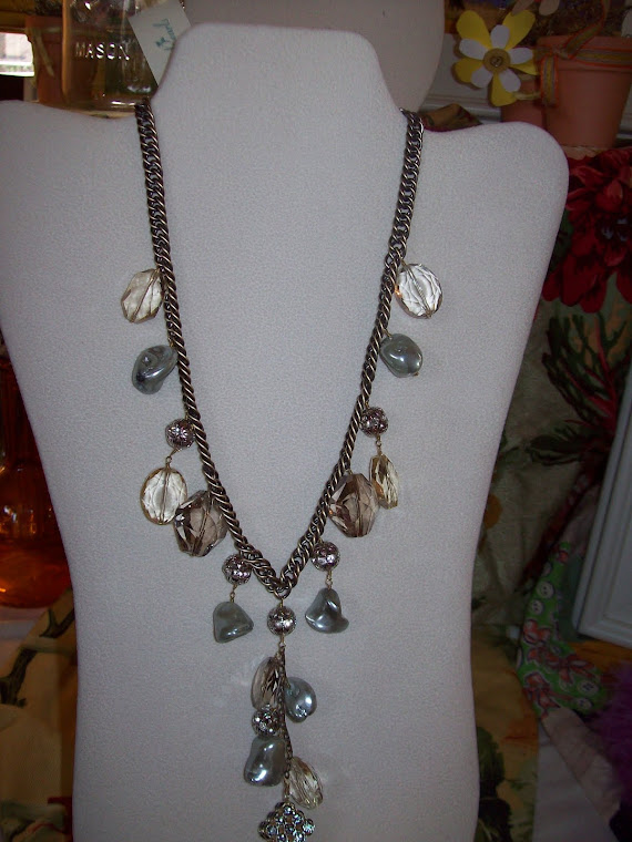 Fresh water gray pearls and crystals
