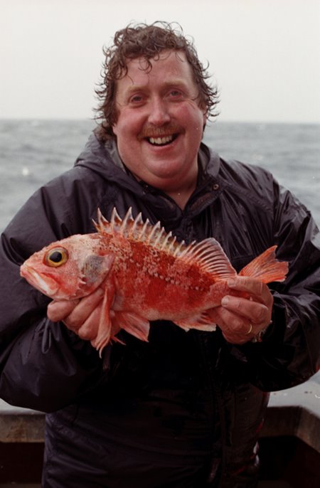 Denis O'Shea with a specimen Blue Mouth in 2007 (nearly Irish record)