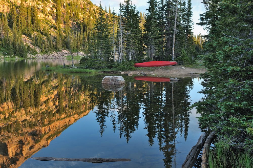 Photography of Lowell Harris The Canoe and Rock at Moosehorn Lake
