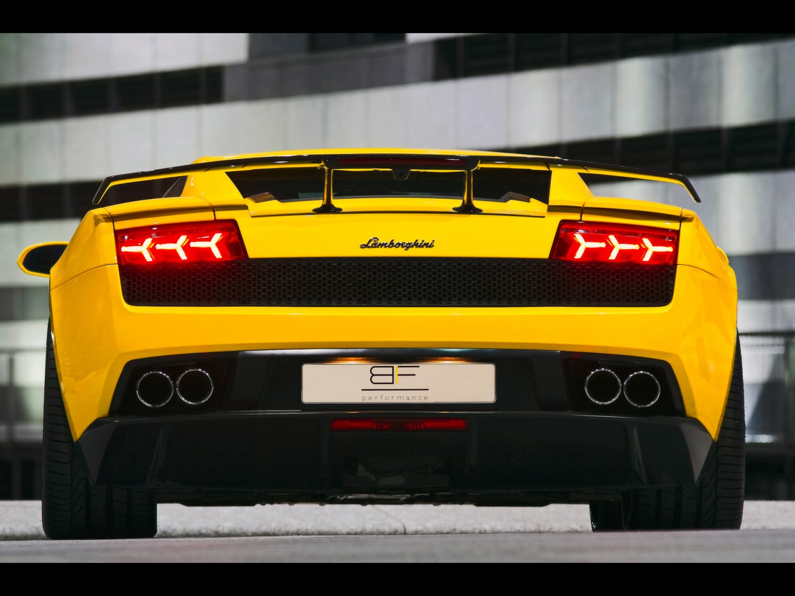 Yellow Lamborghini Gallardo Back