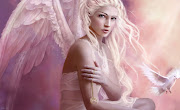 Fantasy Digital Art Green Girl And Bird HD Wallpaper (fantasy girl angel wallpaper wallsbox)
