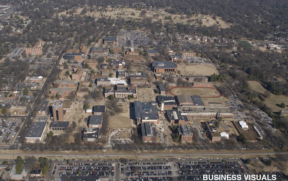 Business visuals updates aerial view of univ of memphis