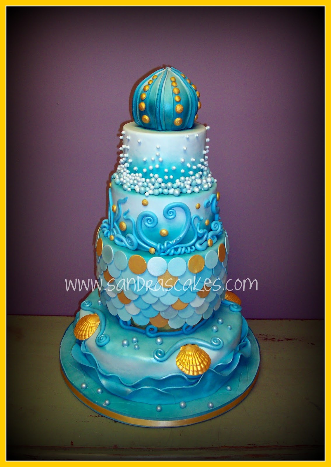 Ocean Themed Wedding Cake