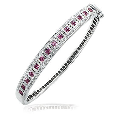 Pink Sapphire and Diamond Bracelet