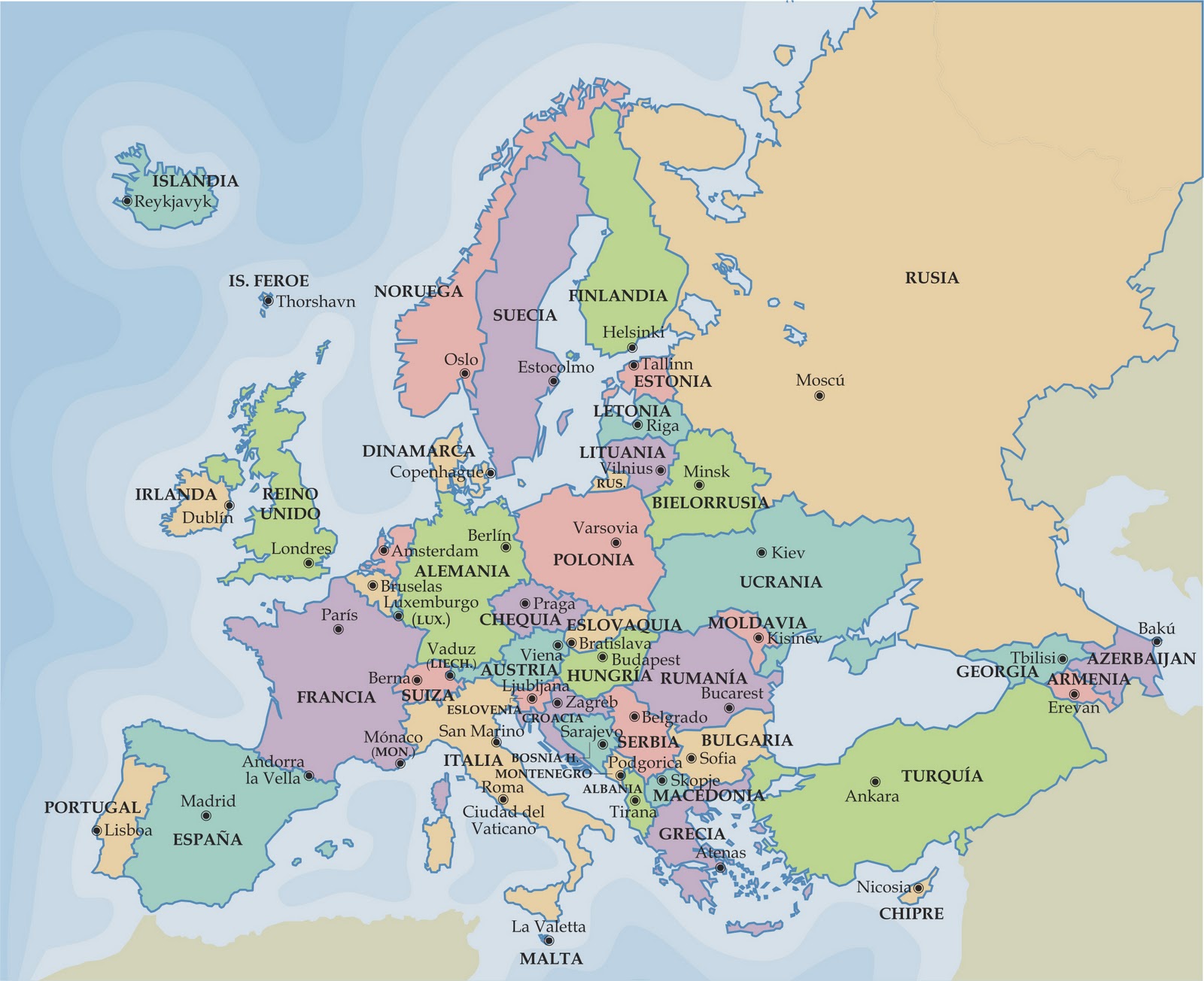 Leiza Medina: Mapa político y físico de Europa