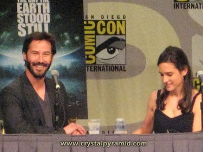 Keanu Reeves and Jennifer Connolly appeared on a panel for 'The Day the Earth Stood Still," 2008 - Photo by San Diego video producer Patty Mooney of Crystal Pyramid Productions