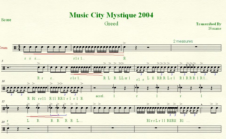 Percussion And Drum Stuff Music City Mystique Sheet Music
