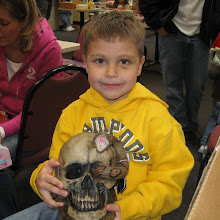 Caden and his skull!