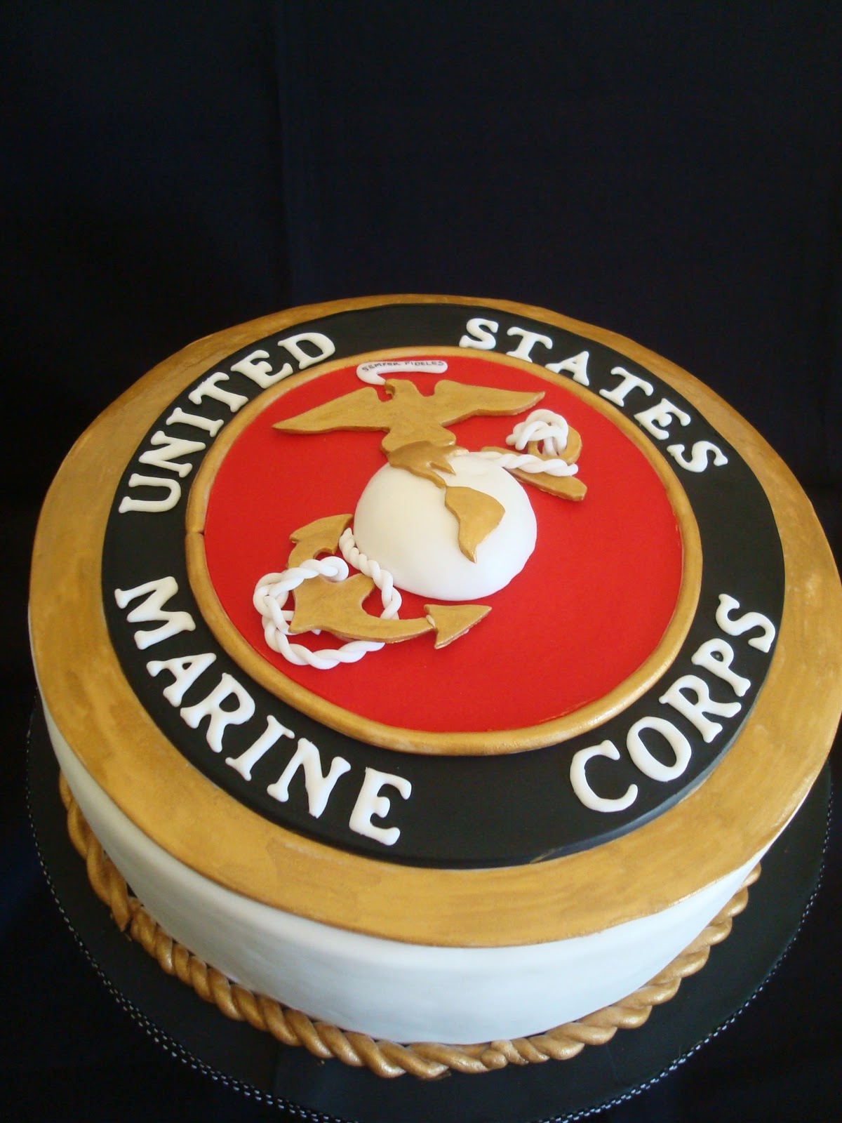 3. My Pink Little Cake Marine Corps Groom cake.