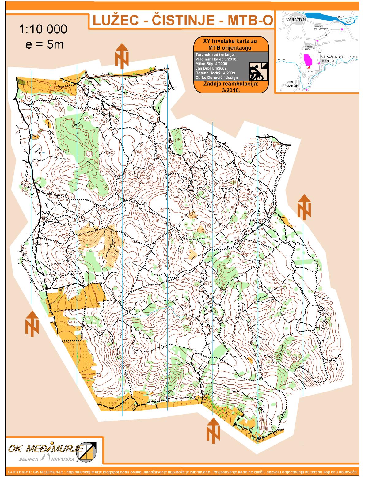 varaždinske toplice karta LUŽEC   ČISTINJE   MTB O (03/2010) | HR KART O TEKA varaždinske toplice karta