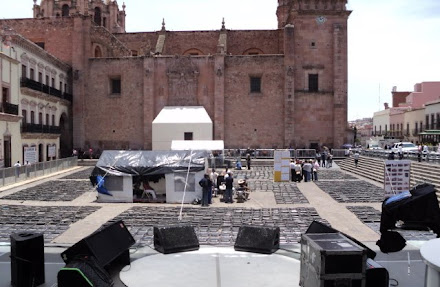 Local do show em Zacatecas visto do palco horas antes do espetáculo