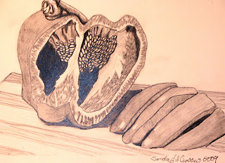 Back to Art: Red Bell Pepper Drawing