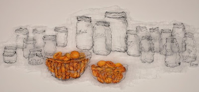 Canning Day, textile art embroidery by Susanne Gregg